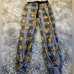 Just Be checkered and sunflower sleep pants